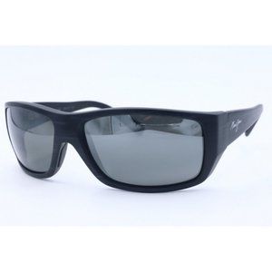 Maui Jim Wassup MJ 123-02W Wrap Black Polarized Sunglasses Gray Lens 60.5mm (B)